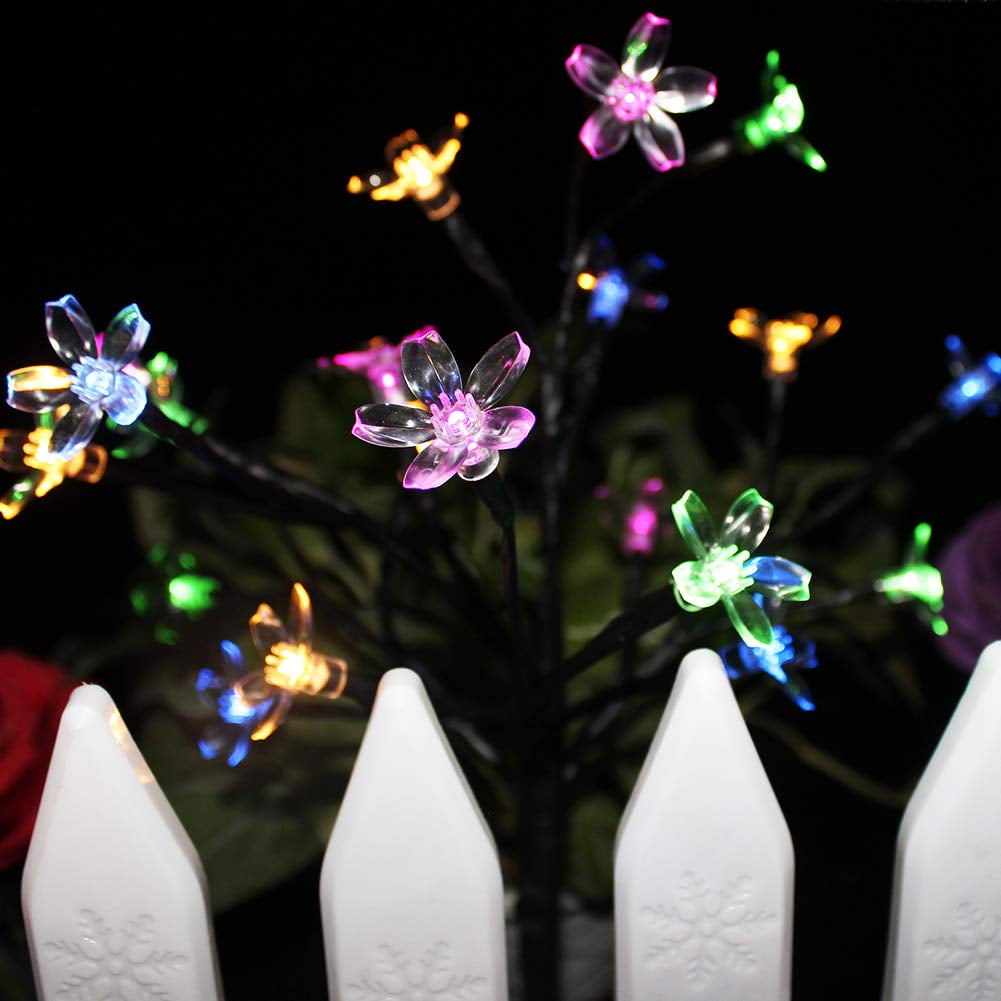 EpicGadget Solar Flower Fairy Light, Colorful Stainless Steel Solar