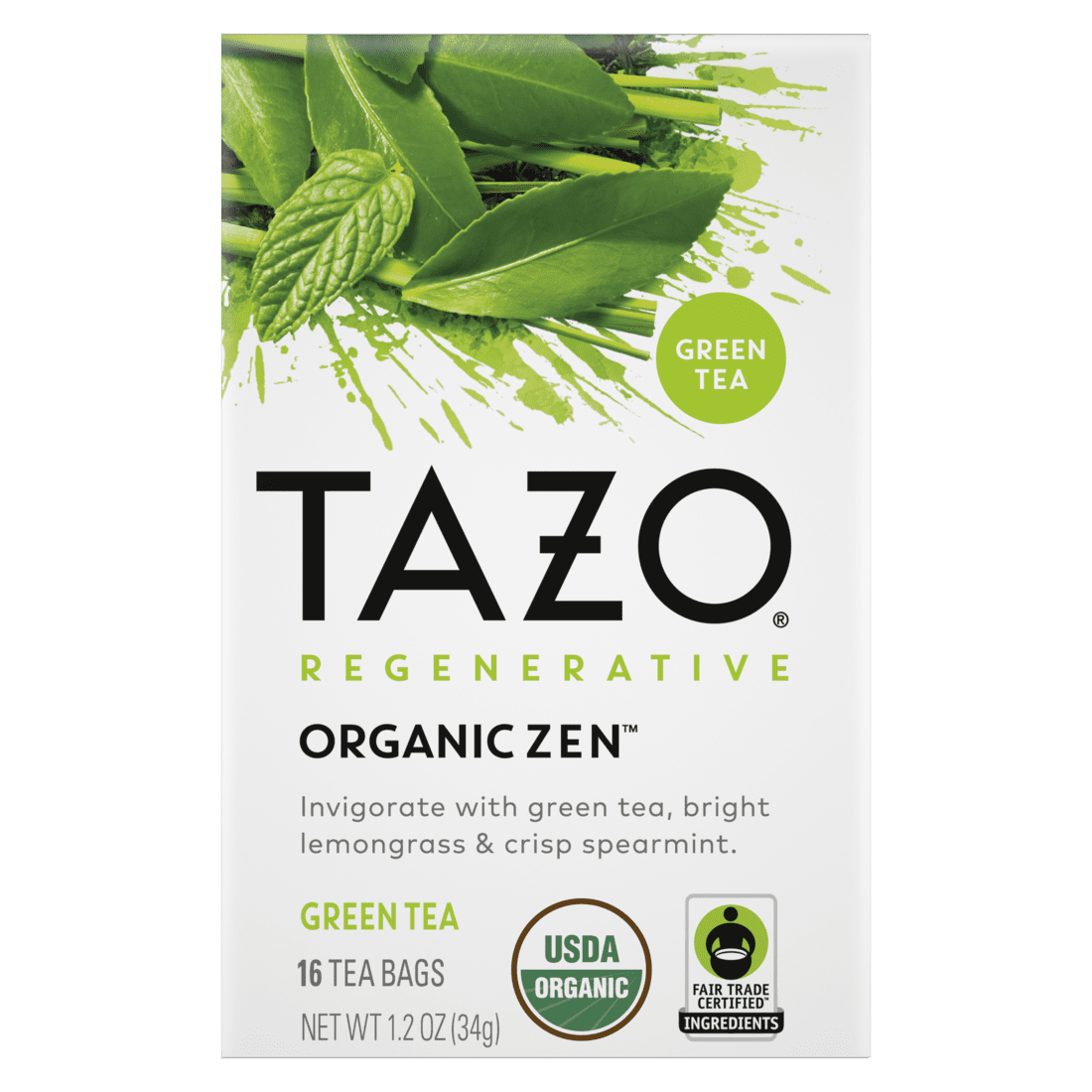 TAZO Tea Bag Regenerative Organic Zen 16 Count Box
