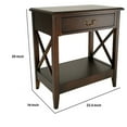 thumbnail image 5 of Nightstand with 1 Drawer and Criss Cross Sides, Espresso Brown- Saltoro Sherpi, 5 of 5