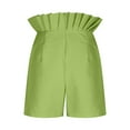 thumbnail image 6 of up to 60% off Gifts Usmixi Summer Shorts for Women Cute Ruffler Trim High Waist Solid Short Pants Plus Size Lightweight Comfy Straight Shorts Green XL, 6 of 7