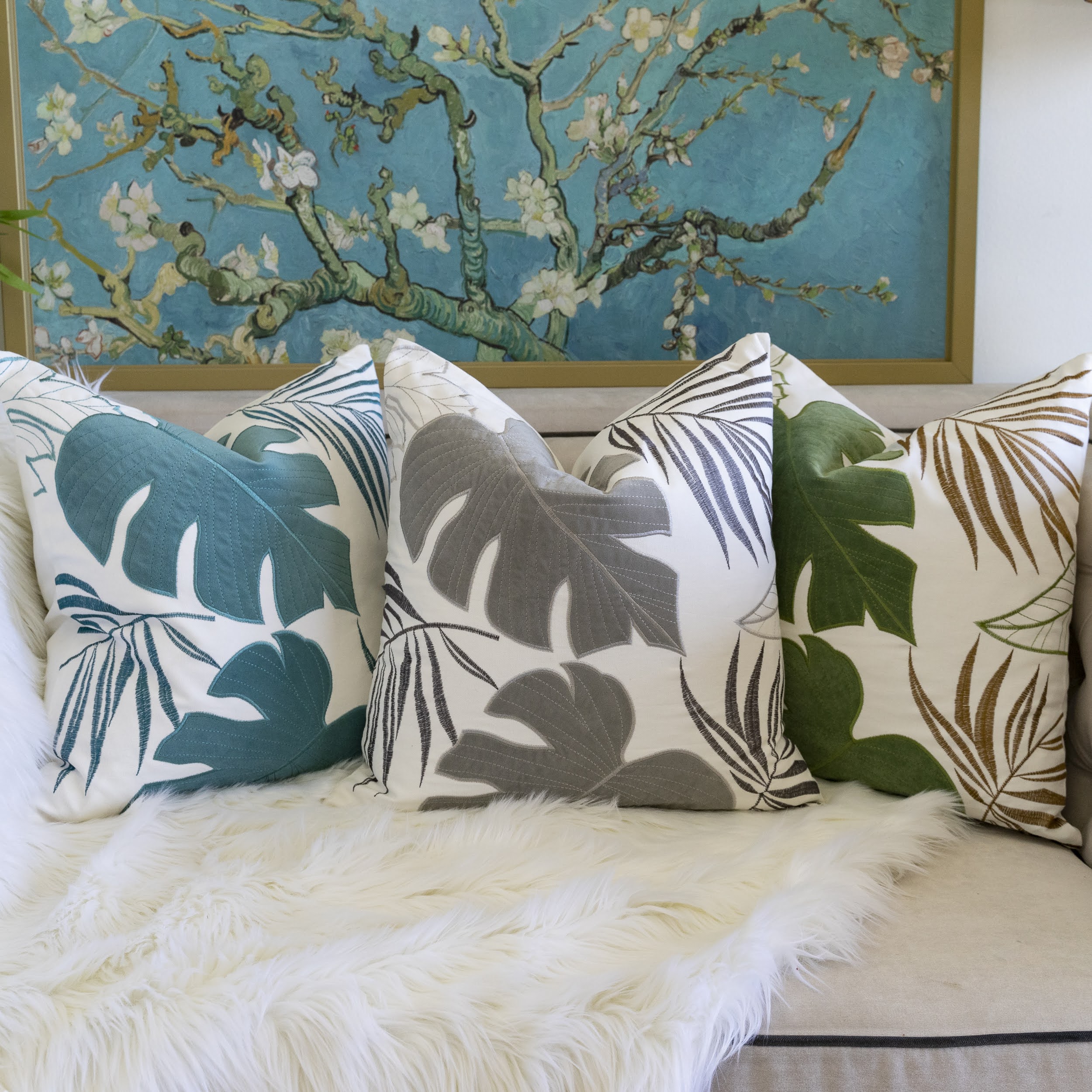 Keilani Mint Graphic Polyester 20 in. x 20 in. Throw Pillow