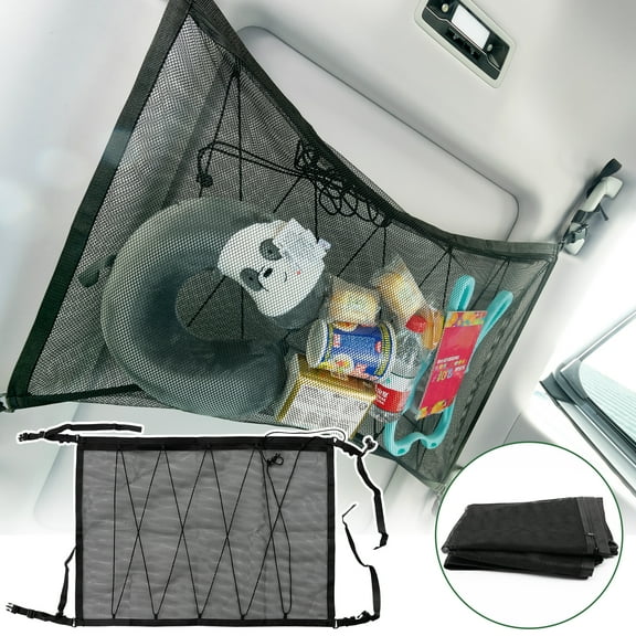 AUTOXBERT 35"X26" Car Roof Cargo Net Bag Ceiling Mesh Storage Bag Organizer Universal for Suv