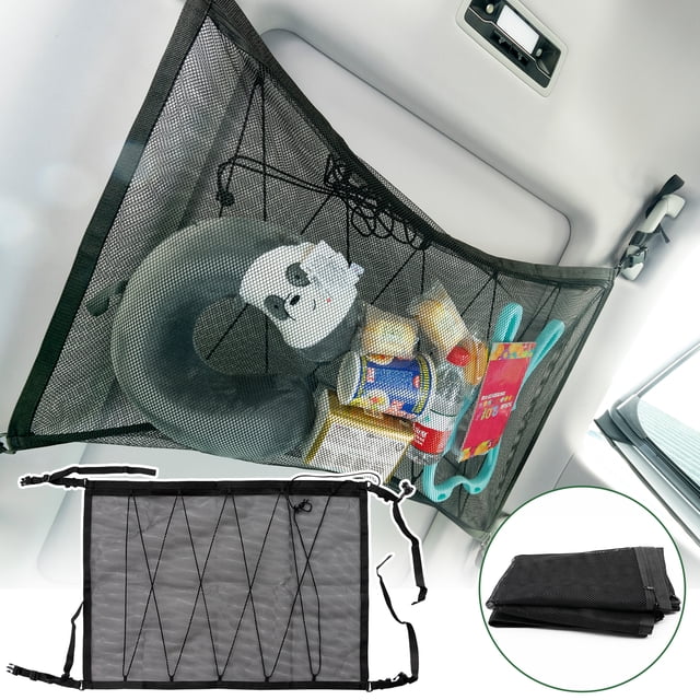 Bolsa de red para techo de automóvil de 35" x 26" Bolsa organizadora de almacenamiento universal para SUV