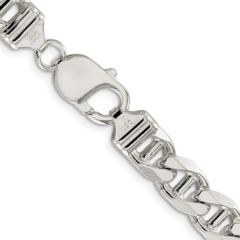 925 Sterling Silver 8.75mm Figaro Nautical Ship Mariner  Mens 8.75mm Sterling Silver Solid Figaro Anchor Chain Necklace, 22in main image 1