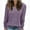 Purple, variant on Dgankt Cozy Sweaters for Women Winter Casual Solid Round Neck Long Sleeve Buttoned Knit Brushed Loose Sweater Top,Size S-3XL