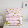 thumbnail image 5 of Manfei Cute Goblet Twin Comforter Sets,Olive Bedding Set,Pink Reversible,2pcs,1 Comforter and 1 Pillowcase, 5 of 7