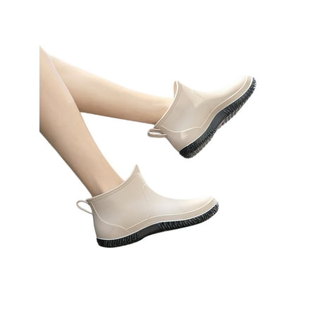

Ritualay Women Rubber Boot Waterproof Rain Boots Lightweight Garden Shoes Pull On Non-slip Rainboot Ladies Womens Slip Resistant Work Shoe Khaki 6