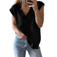 thumbnail image 4 of Womens V Neck Sweater Vest Oversized Ribbed Knit Sleeveless Casual Loose Fit Pullover Tank Top, 4 of 6