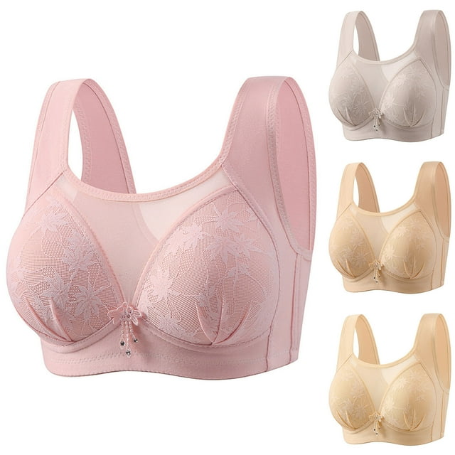 SYVGVA Womens Bras For Women Solid Color Backless Seamless Push Up U Shaped Back Comfortable Everyday Support,Beige,XXL