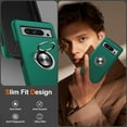 thumbnail image 6 of for Google Pixel 7 Pro Case, Slim Fit Case for Pixel 7 Pro with Ring Holder Kickstand,[Military Grade Drop Tested] Dual Layer Shockproof Protective Phone Case for Pixel 7 Pro 6.7", Alpine Green, 6 of 14