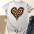 thumbnail image 1 of LOVZFMLL Hauts d'Été pour Femmes T-Shirt à Manches Courtes Imprimé Cœur Blouse Basique Décontractée, 1 of 5