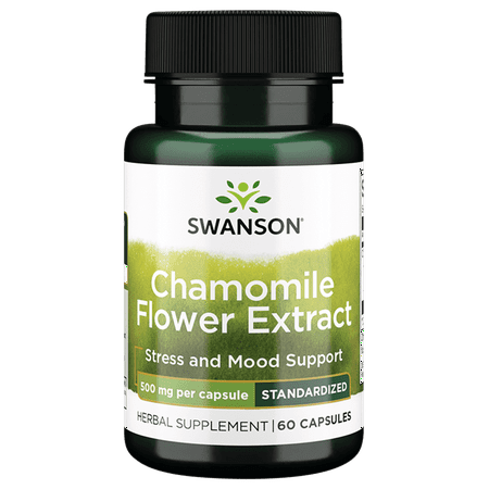 Swanson Chamomile Flower Extract 500 Milligrams Standardized to 1.2% Apigenin 6 mg per Capsule 60 Capsules
