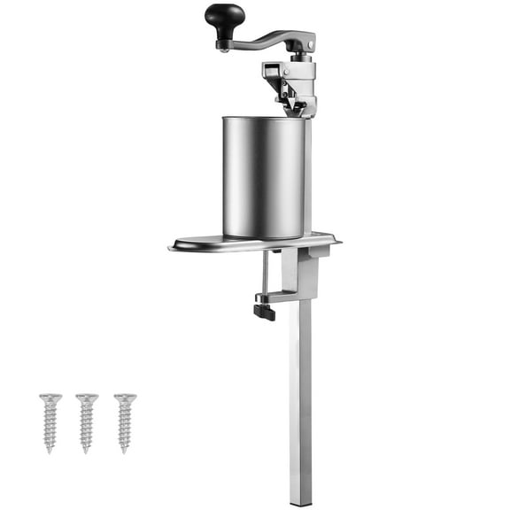 VEVOR Commercial Can Opener, Heavy-Duty Manual Tabletop Cans Opener for Cans Up to 15.75 in Height,Height-Adjustable Can Openers Fixed with Screws & Table Clamp,for Restaurant, Hotel, and Food Store
