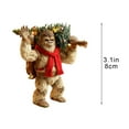 thumbnail image 2 of Christmas Ornaments Ugly Animals Wearing Santa Hat Walking with Tree Wrapped in Christmas Lights Sasquatch Funny Ornament(H), 2 of 5