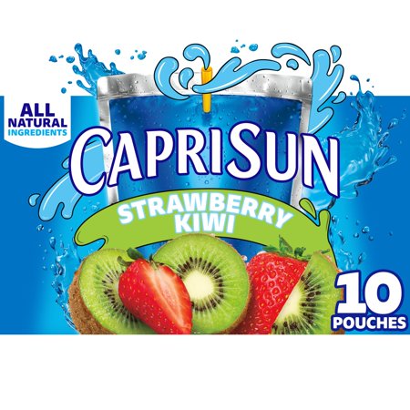 Capri Sun Strawberry Kiwi Flavored With Other Natural Flavor Juice Drink Blend, 10 Ct Box, 6 Fl Oz Pouches Packaging May Vary