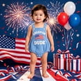 thumbnail image 2 of Jamsmile Newborn Boys Rompers Summer 4th Of July Romper Bodysuits With Towel Embroidery Independence Day Clothing Playsuits, 2 of 5
