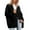Black, variant on VISALY Cropped Cardigan Long Sleeve Cardigan Women's Cardigan Front Oversized Lightweight Sweaters V Neck Loose Cardigans Knit Outwear Button Down Cardigans Chunky Cardigan Sweaters Beige L