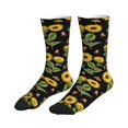 thumbnail image 4 of Crew Socks for Women Men, Bees and Sunflowers  Moisture Running Athletic Football Striped Socks Cushion Tube Socks, 4 of 7