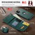 thumbnail image 7 of ELEHOLD Case for iPhone 11, Magnetic 2 in 1 Detachable Leather Wallet Case with Card Holder & Stand,Green, 7 of 7