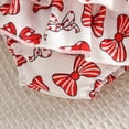 thumbnail image 4 of Staki Newborn Girl Clothes Baby Double Ruffle Romper Summer Dress Newborn Outfits Girl 3M 6M 9M Red,3-6 Months, 4 of 8
