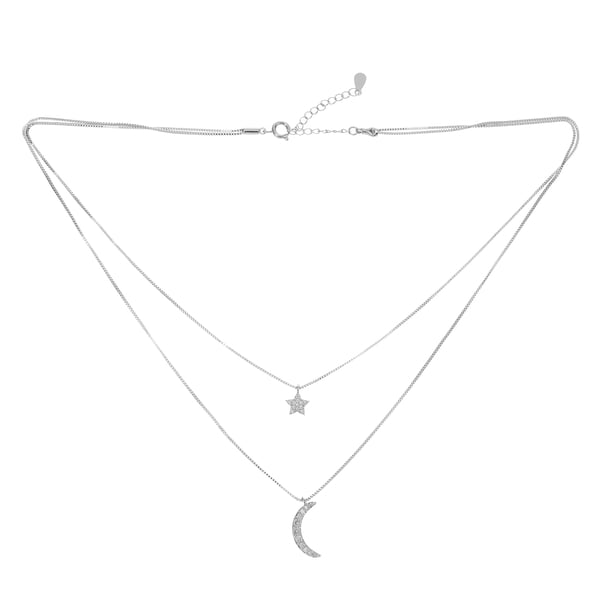 GOOHOCHY Collar de collar de cristal de doble capa Collar de clavícula hembra para mujeres