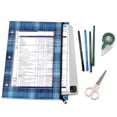 thumbnail image 5 of Blue Plaids 3-Ring Binder Pouches A4 Size Zipper Pocket File Storage 2 Packs, 5 of 6