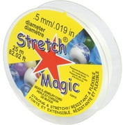 Stretch Magic Elastic Beading Cord - Clear Color, 0.5mm in Diameter, 25-Meter (82 ft) - Easy to Knot, Strong & Stretchy String for Making Beaded Jewelry
