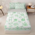 thumbnail image 2 of Homewish Green Seashell Starfish Zipper Full Size Comforter Sets with Fitted Sheet and 2 Pillowcases for Kids, Cartoon Bow Flower Zipper Bedding Set, Gray Reversible, 4 Pieces, 2 of 6