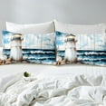 thumbnail image 4 of Erosebridal White Lighthouse Sheet Set Twin,Ocean Theme Bedding Sets Twin Size,Lodge Cabin Twin Sheet Sets,Ultra Soft Sea Bedroom Decoration,3pcs, 4 of 7