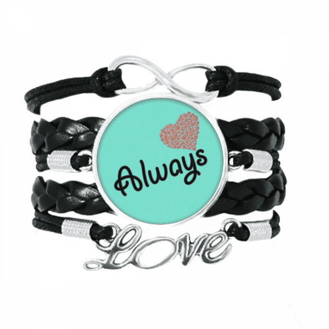 Companion Forever Art Deco Fashion Bracelet Love Accessory Twisted Leather Knitting Rope Wristband
