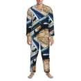 thumbnail image 3 of Sikiie Airplane World Map Adventure Mens Pajama Set, Soft Warm Long Sleeve Sleepwear, Cozy Button-Down Pjs for Men-Medium, 3 of 7