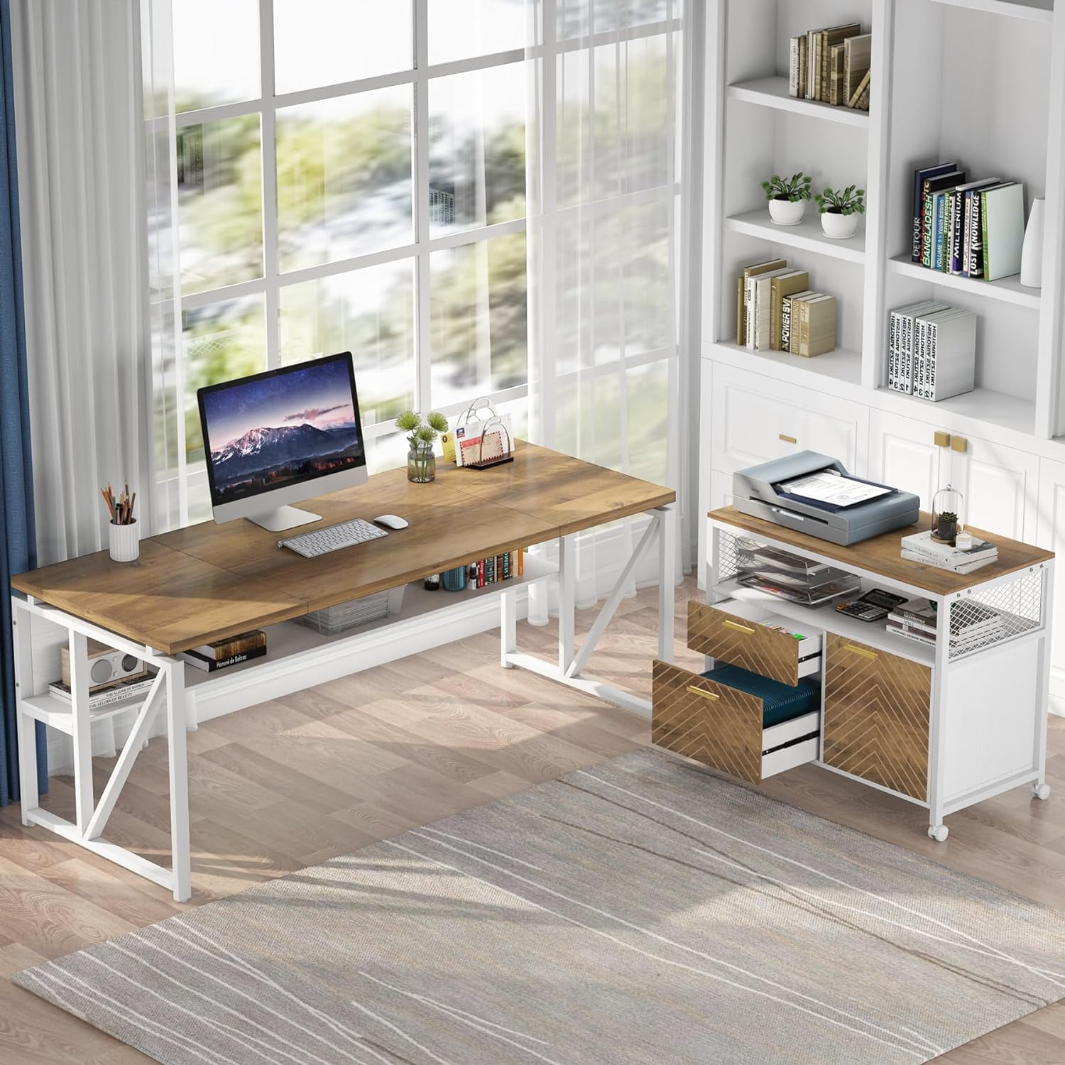 Tribesigns Adult L-Shaped Collection Versatile and Sturdy Home Office Desk, White