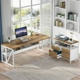 thumbnail image 2 of Tribesigns Adult L-Shaped Collection Versatile and Sturdy Home Office Desk, White, 2 of 6