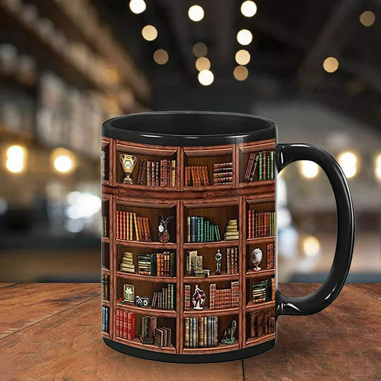 Bookshelf Mug Reading Literature 301-400ml Book Lover Mug Library Bookshelf  Mug Bookworm Mug Lover Family Reader Bookworm 