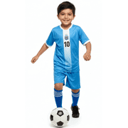 Icon Sports Argentina Messi #10 Jersey, Sky/White Stripes, Poly, YXS-XXL