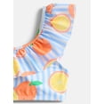 thumbnail image 2 of Wonder Nation Girls Citrus Print Ruffle Swimsuit Top and Bottom Set with UPF 50, 2-Piece, Sizes 4-18, 2 of 3