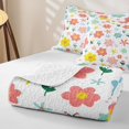 thumbnail image 4 of Erosebridal Kawaii Flower Twin Quilt Set, Groovy Floral Twin Coverlet Set, Polka Dots Reversible, Pastel Mix, 2pcs (1 Bedspread and 1 Pillowcase), 4 of 7