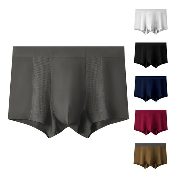Paiwinds Men's Ice Silk Boxers, Traceless Loose Frivolous Breathable Underwear, Thin and Lightweight, Loose Fit for Summer and Sleepwear