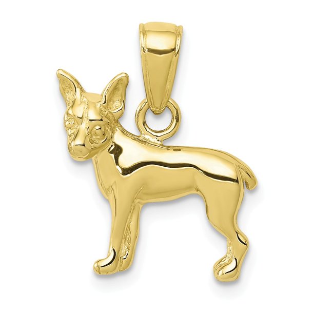 Jewelry 10k Gold Chihuahua Animal Pet Dog Pendant Necklace Jewelry