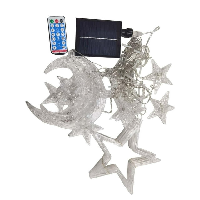 Luces De Cadena Con Energía Solar Lámpara Colgante Control Remoto Para Patio De Año Nuevo Luna Blanca Cálida Sunnimix Cadenas de luces