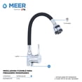 thumbnail image 4 of Mezcladora monomando para fregadero MEER con aireador Cuello Flexible de Acero Inoxidable MZM8107F, 4 of 5