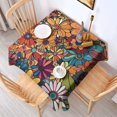 thumbnail image 2 of Pioneer Flower Floral Print Pattern Square Tablecloth,Waterproof Square Table Cover,Wipeable Spillproof Washable Table Cover for Home Kitchen Party Decor 42"X42"(107x107cm), 2 of 6