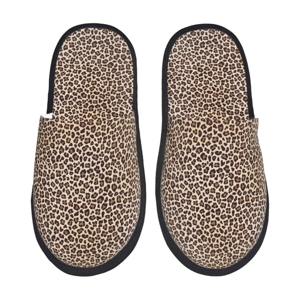 Fotbe Leopard Print-2 Pantuflas Peludas para Mujer con Estampado, Zapatillas de Peluche, Zapatos de Invierno para Casa, Uso Interior y Exterior-Medium