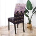 thumbnail image 3 of muroi Dining Room Chair Covers Set of 6, Stretch Parsons Chair Slipcovers Universal Removable Washable Chair Seat Covers Protector for Dining Room, Kitchen, Hotel and Party, Purple Cubes, 3 of 7