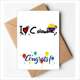 thumbnail image 1 of Me encanta Colombia palabra bandera amor corazón ilustración Sobre de la Carta de felicitación de la tarjeta de matrimonio, 1 of 4