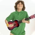 thumbnail image 2 of Guitarra acústica de 21 pulgadas, guitarra de madera portátil de tamaño pequeño para niños (rojo), 2 of 8