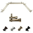 thumbnail image 1 of Rene 13/16" Double Bay Window curtain rod Adjustable 20"-36", 38"-72" - Antique Brass,(ABay-37-4D), 1 of 4