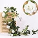 thumbnail image 3 of Guirnalda de flores artificiales, enredadera de rosas falsas, arte colgante, arreglo floral de 6 pies para Blanco 10cm, 3 of 9