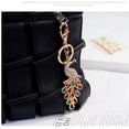thumbnail image 3 of Beautiful Peacock Rhinestone Key Chain Crystal Purse Keychain Bag Key Ring, 3 of 6