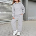 thumbnail image 6 of Cyglowse Toddler Girls Boys Sweatsuit Soild 2 Piece Sweatsuits for Teens Kids Sweatshirts and Jogger Sweatpants Sweat Sets Light Gray 6-7Y, 6 of 6
